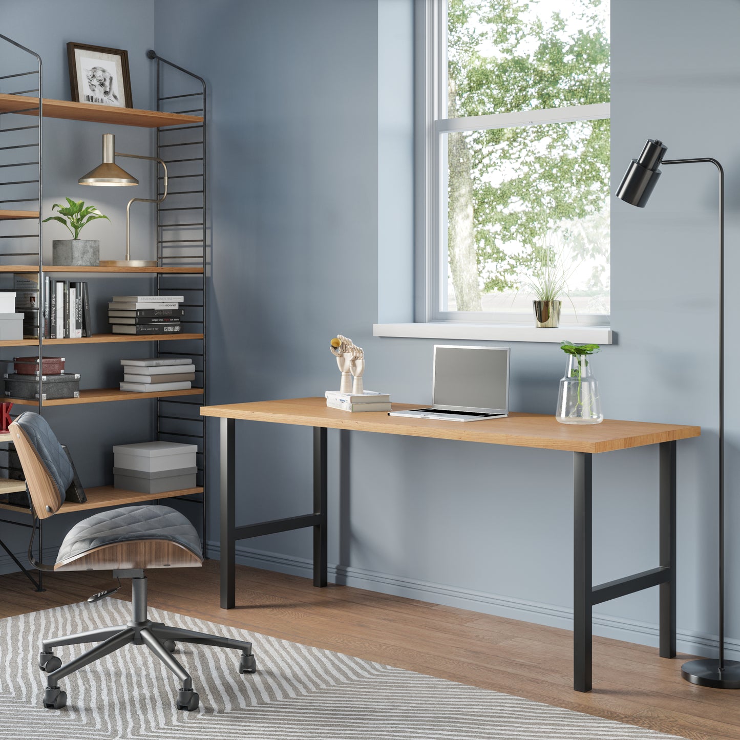 Modern Wood Desk With H Legs