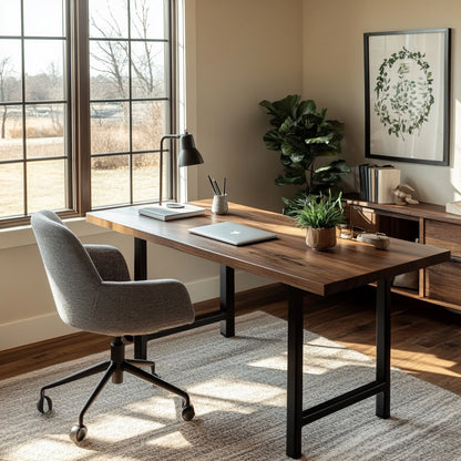 Modern Wood Desk With H Legs