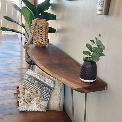 Live Edge Walnut Console Table