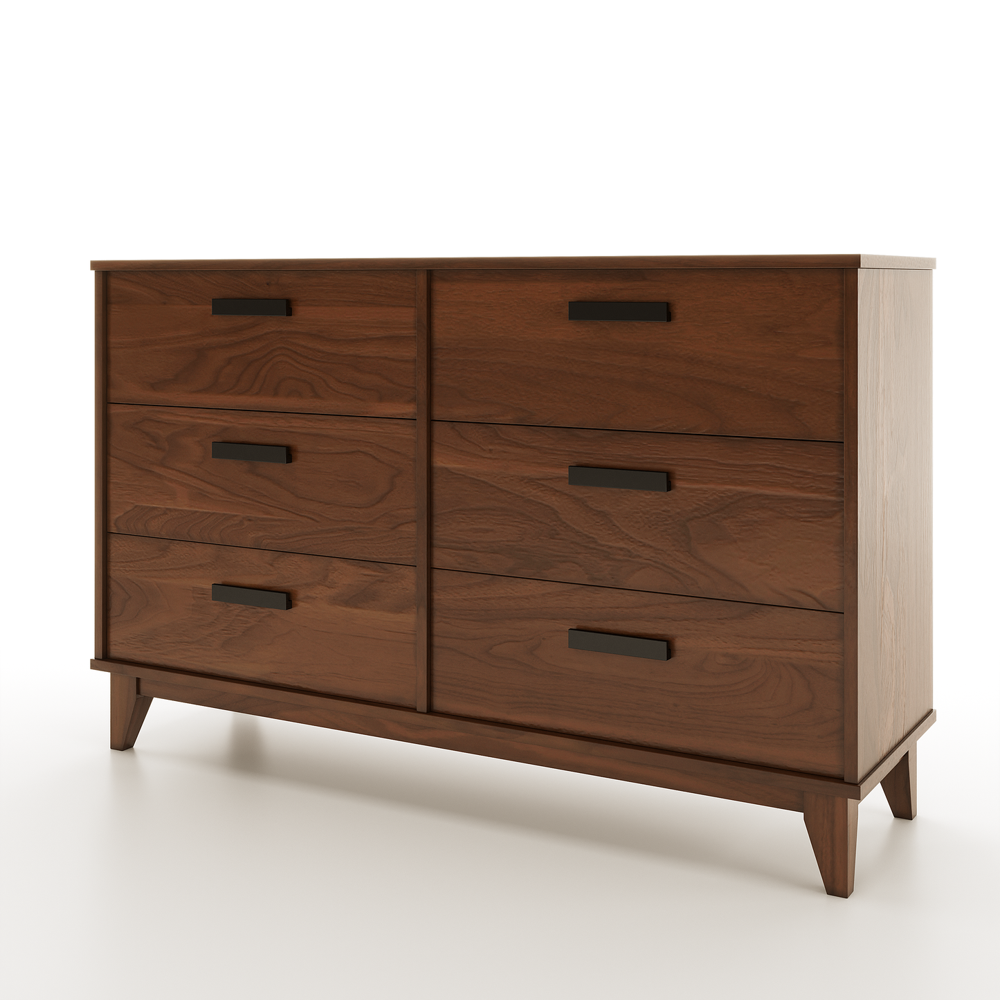 Modern Walnut Bedroom Dresser