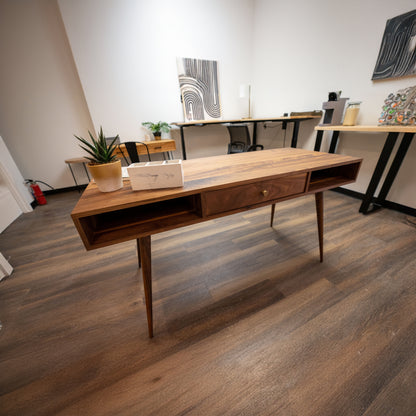 Modern Walnut Desk with Drawers