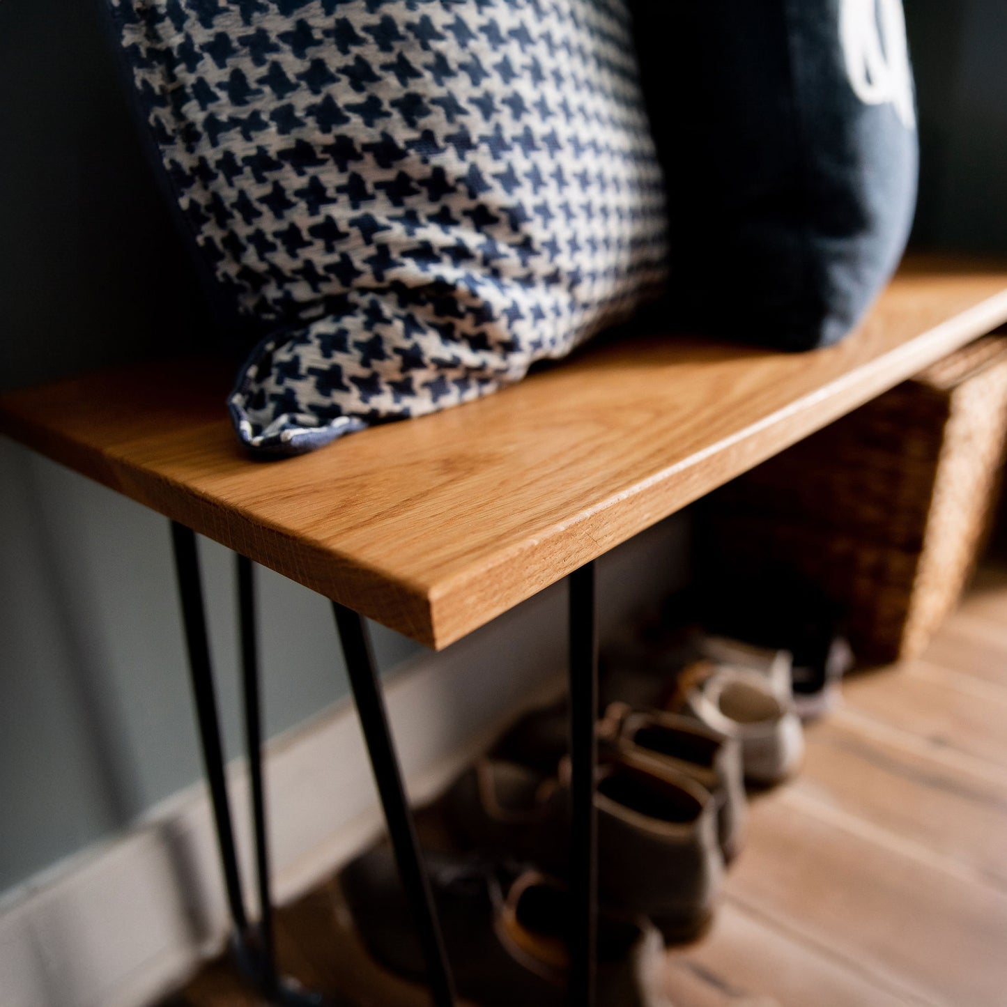 Oak Bench + Modern Legs