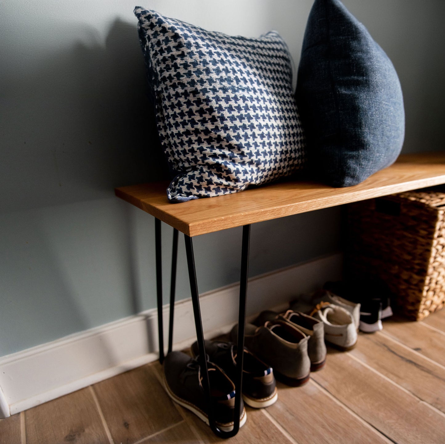 Oak Bench + Modern Legs