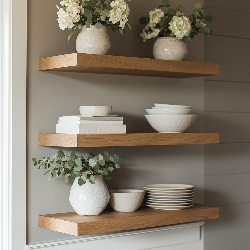 White Oak Floating Shelf