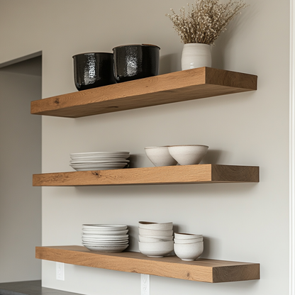 White Oak Floating Shelf