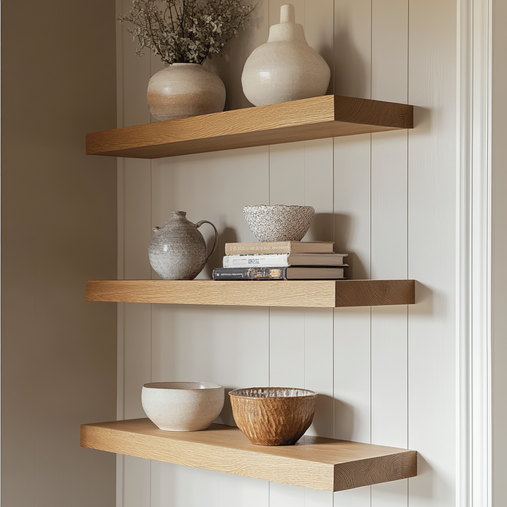 White Oak Floating Shelf