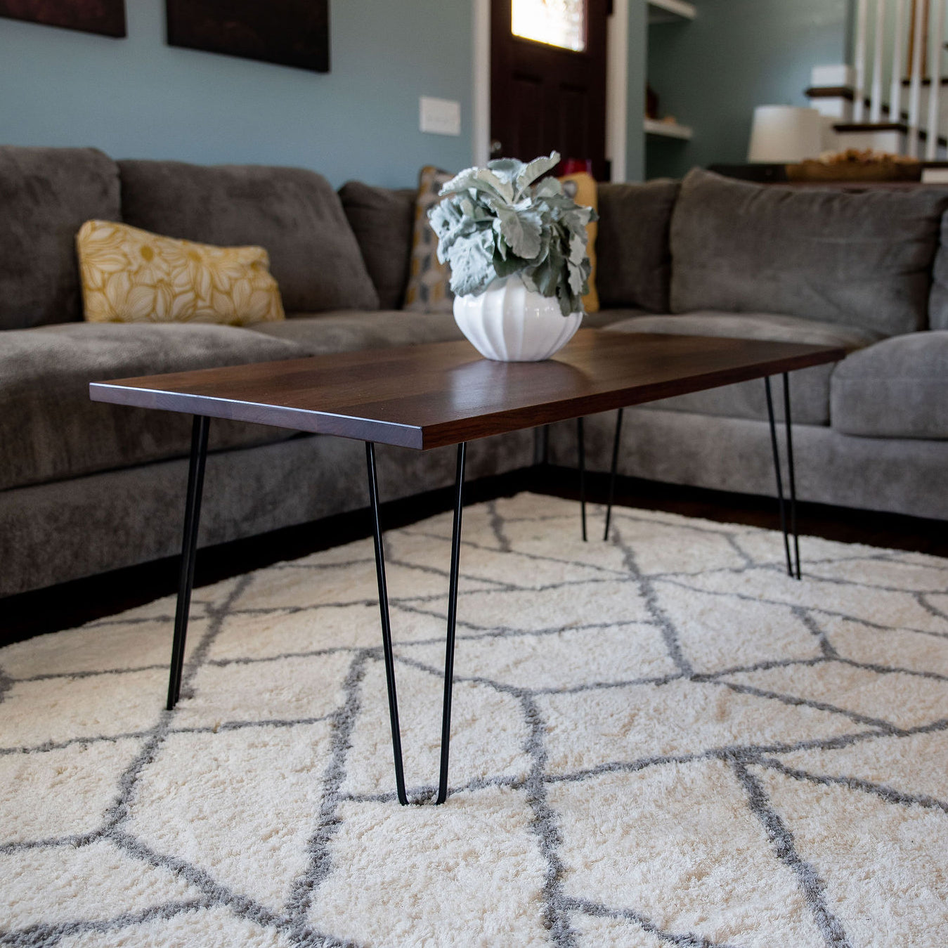 Walnut Coffee Table + Modern Legs