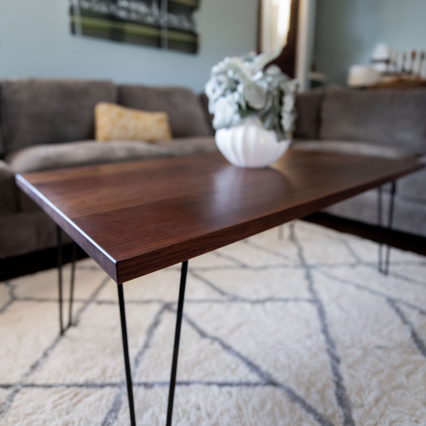 Walnut Coffee Table + Modern Legs