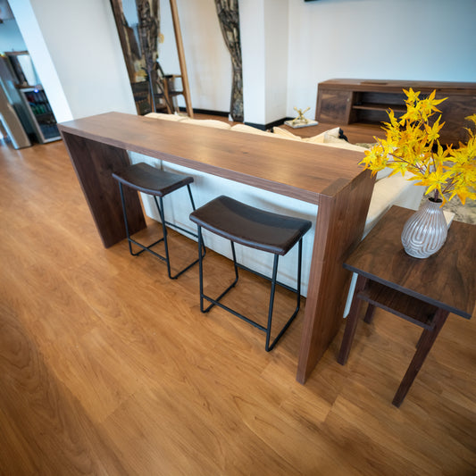 Walnut Waterfall Sofa Table