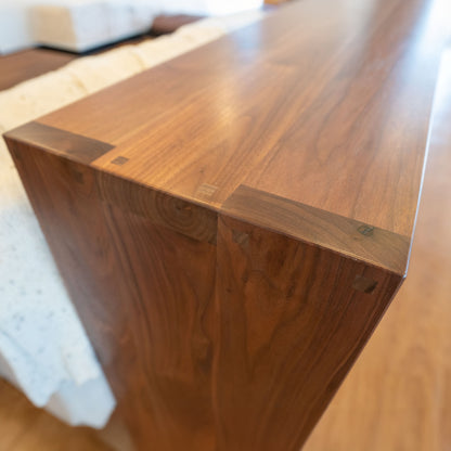 Walnut Waterfall Sofa Table