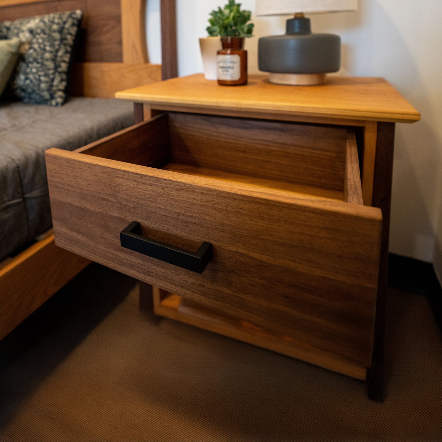 The Valamont Walnut + Cherry Night Stands