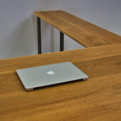 Oak L-Shape Desk + Modern Legs