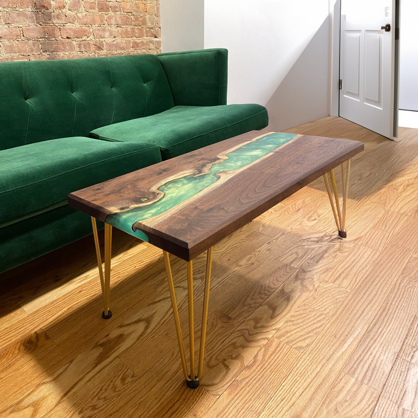 Mid-Century Modern Epoxy Coffee Table + Hairpin Legs