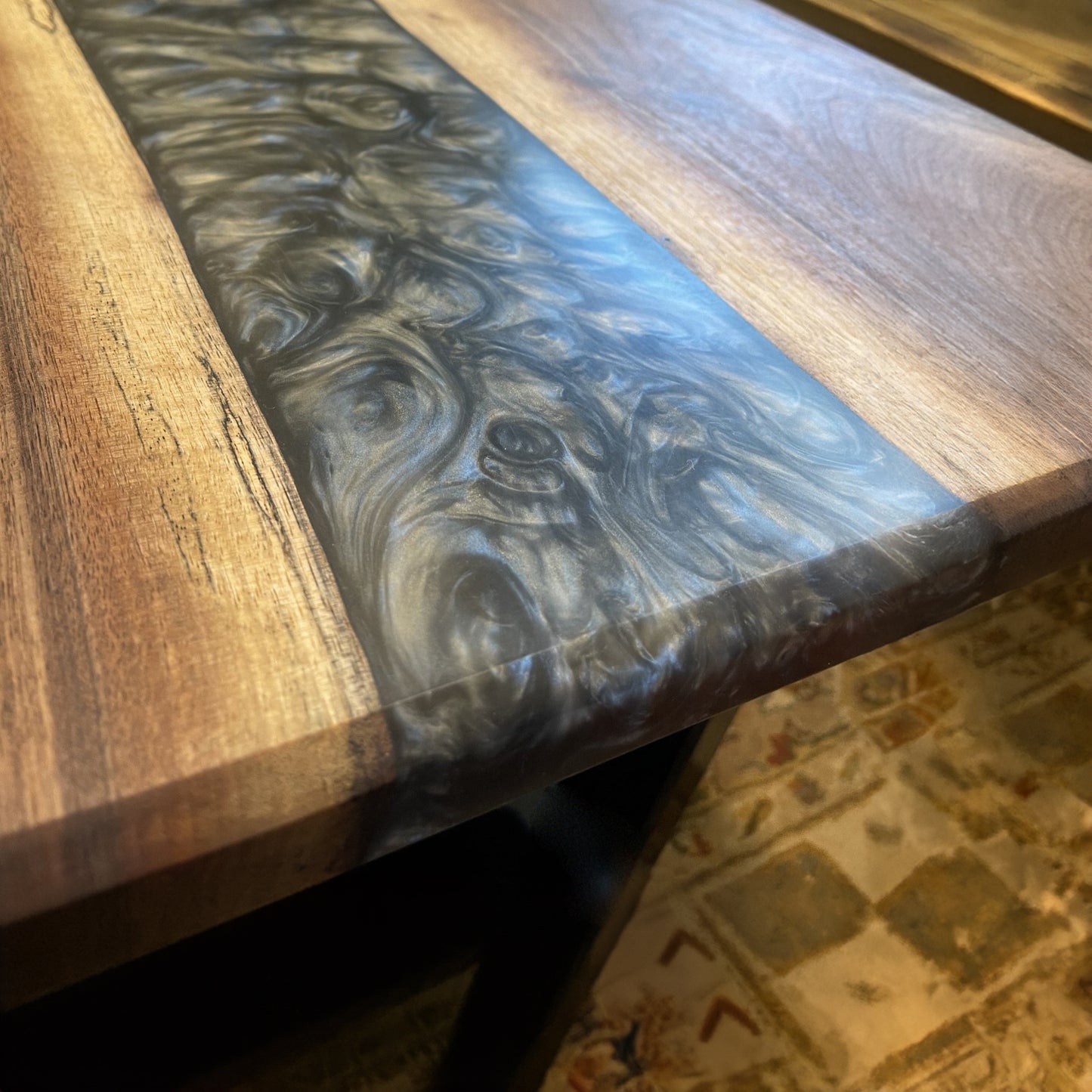 Epoxy Coffee Table + U-Shape Legs