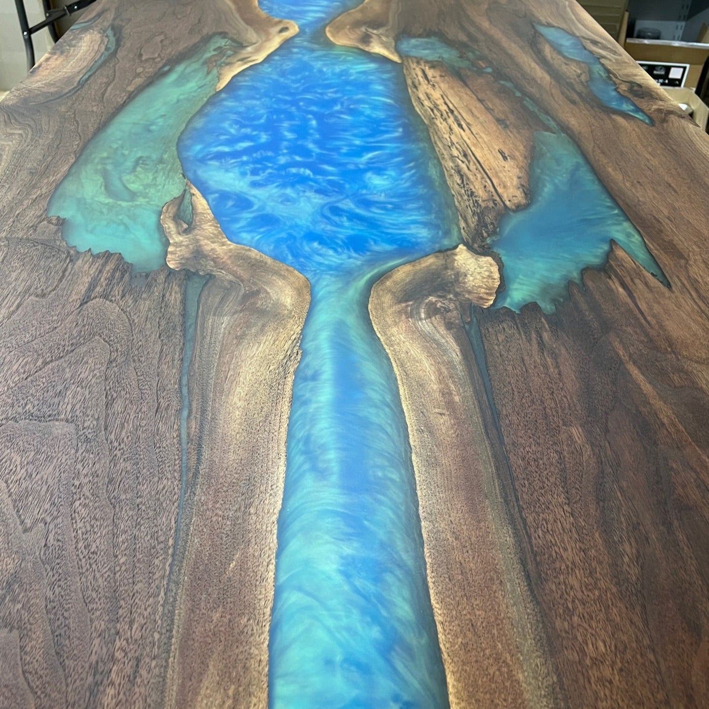 Live Edge Single River Epoxy Table