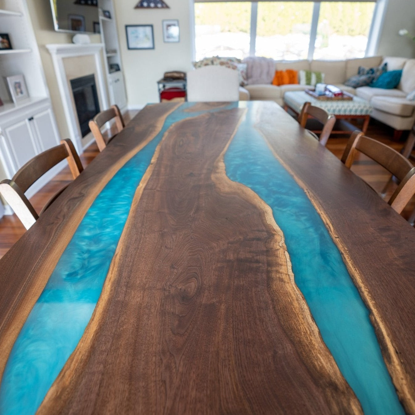 Double River Live Edge Epoxy Table - Brick Mill Furniture