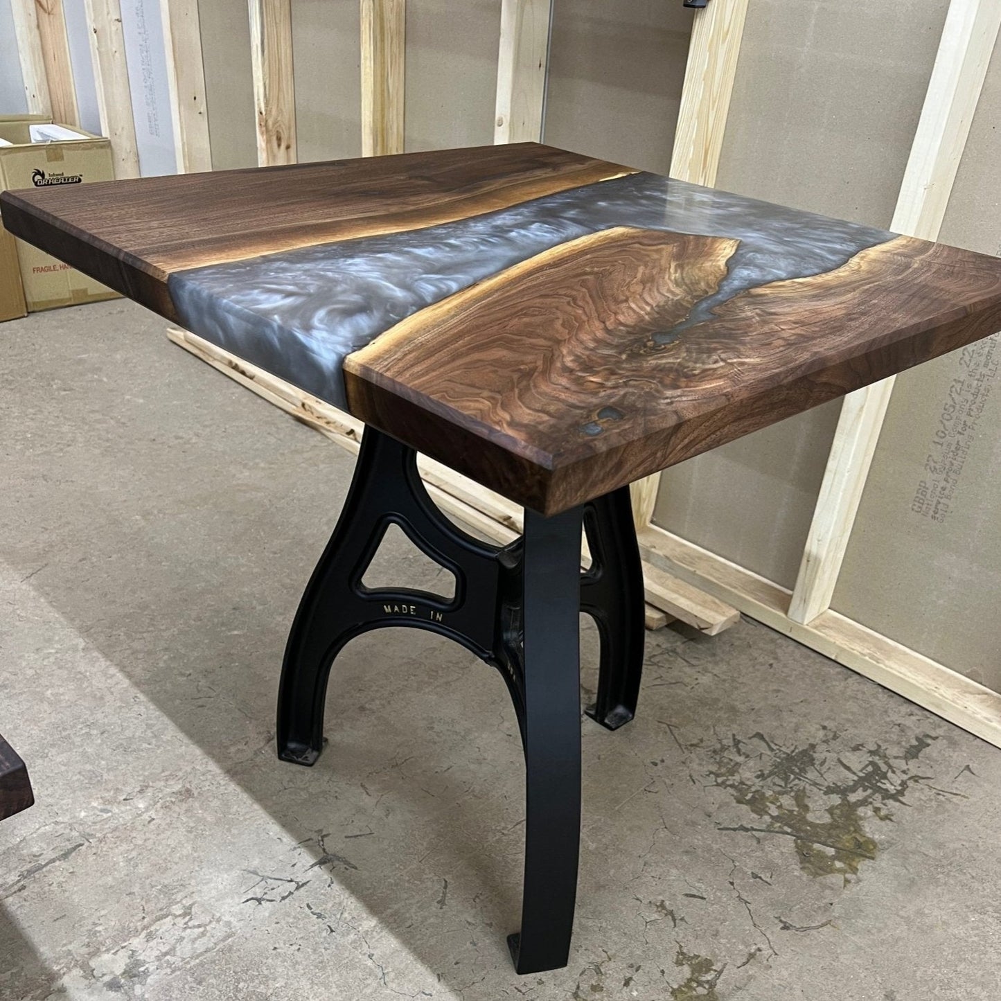 Epoxy Square Dining Table - Brick Mill Furniture