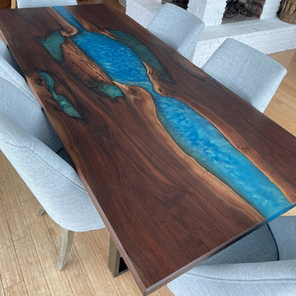 Live Edge Single River Epoxy Table