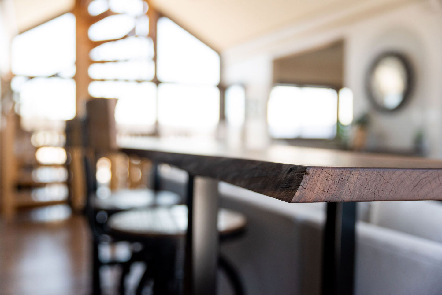 Live Edge Sofa Table, Behind The Couch Slab Table - Walnut - Brick Mill Furniture