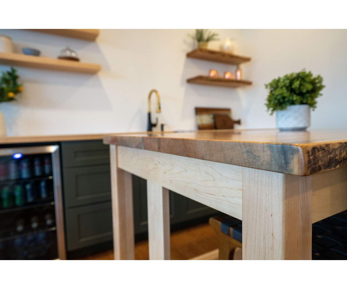 Live Edge Wooden Kitchen Island - Brick Mill Furniture