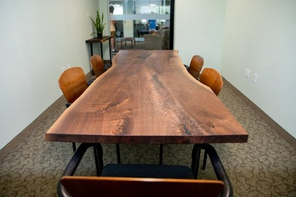 Walnut Conference Table, Live Edge Conference Table - Brick Mill Furniture